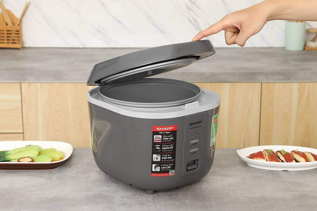 Nồi cơm nắp gài Sharp 1.8 lít KS-PR19ETV-GR Màu Xám