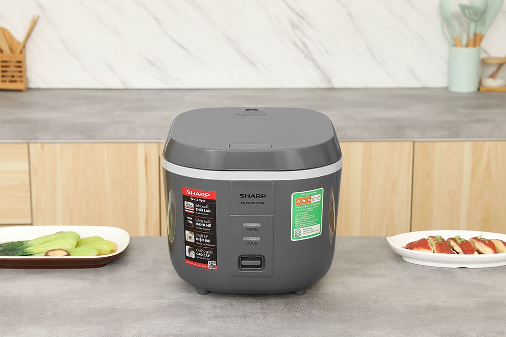 Nồi cơm nắp gài Sharp 1.8 lít KS-PR19ETV-GR Màu Xám