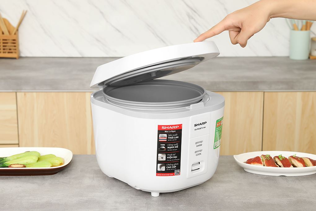 Nồi cơm nắp gài Sharp 1.8 lít KS-PR20ETV-WH Màu Trắng