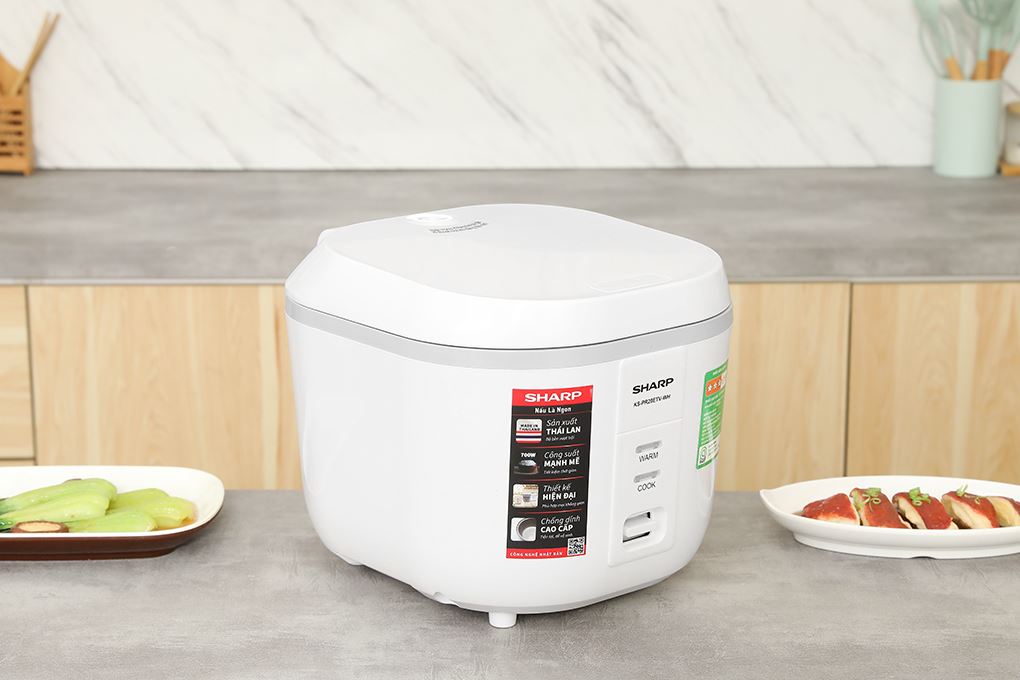Nồi cơm nắp gài Sharp 1.8 lít KS-PR20ETV-WH Màu Trắng