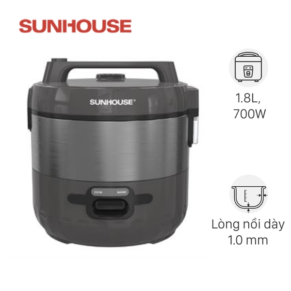 Nồi cơm nắp gài Sunhouse 1.8 lít SHD8600DMX