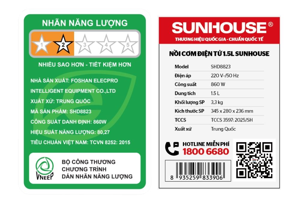 Nồi cơm điện tử Sunhouse 1.5 lít SHD8823 - 35