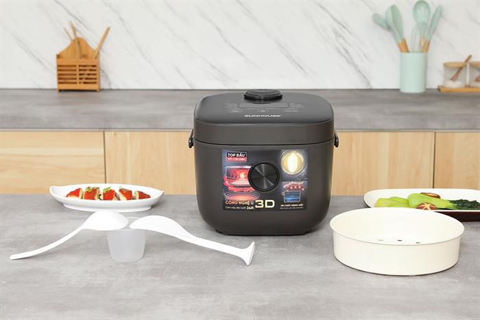 Nồi cơm điện tử Sunhouse 1.5 lít SHD8823 Màu Đen