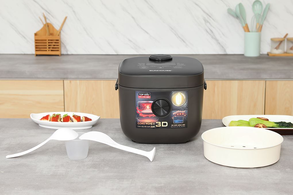 Nồi cơm điện tử Sunhouse 1.5 lít SHD8823 Màu Đen