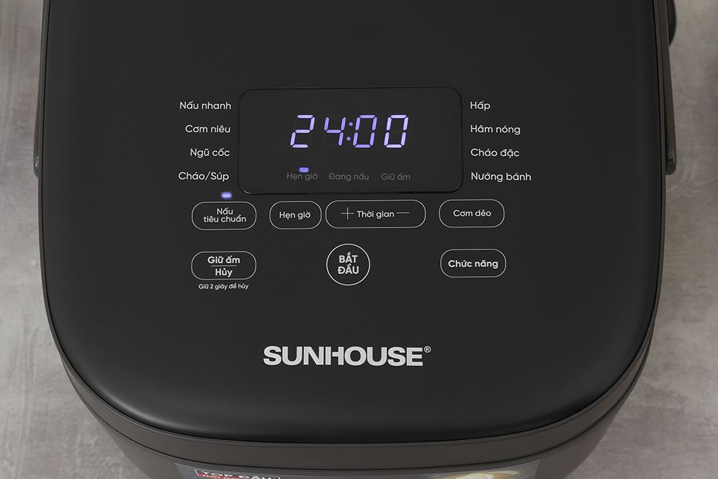 Nồi cơm điện tử Sunhouse 1.5 lít SHD8823 Màu Đen