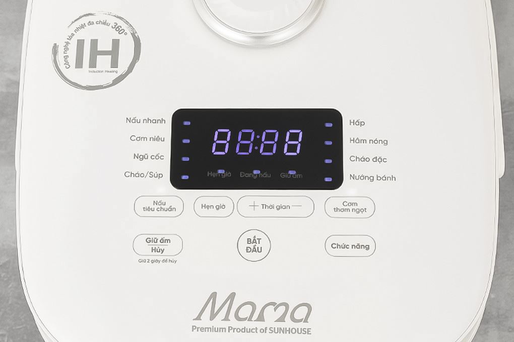 Nồi cơm điện cao tần Sunhouse Mama 1.8 lít SHD8957 Màu Trắng