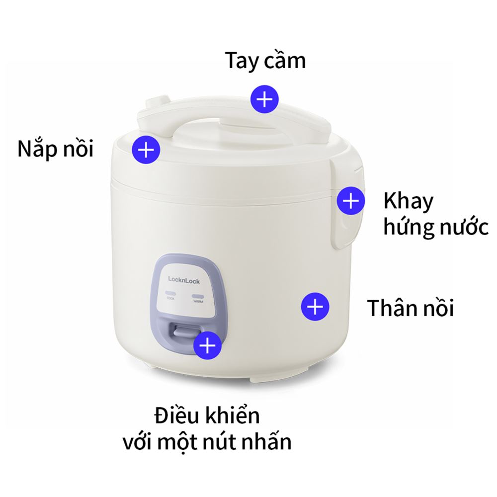 Nồi cơm nắp gài Lock&Lock 1.8 lít EJR462IVY Màu Màu be
