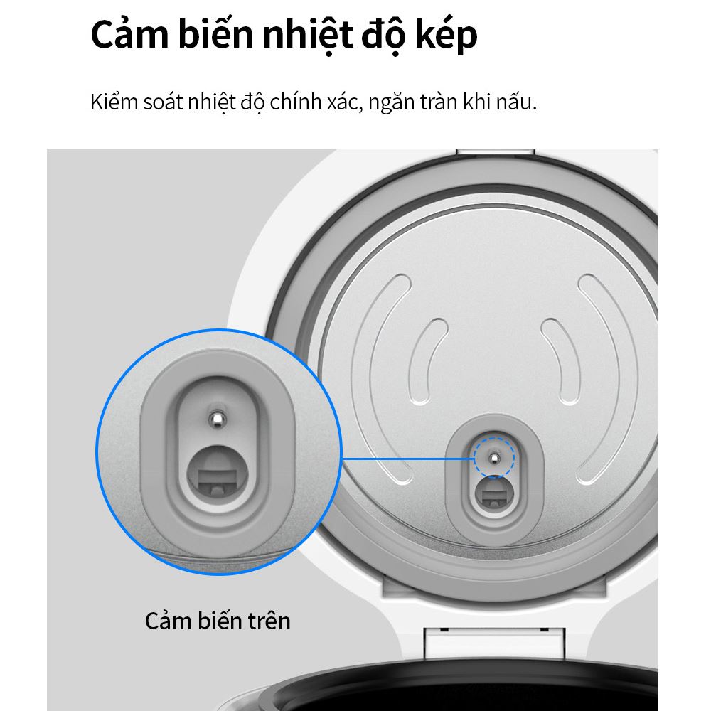 Nồi cơm điện tử Lock&Lock 1 lít EJR376WHT Màu Trắng