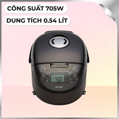 Nồi cơm cao tần Tiger 0.54 lít JPF-A55W - Đen