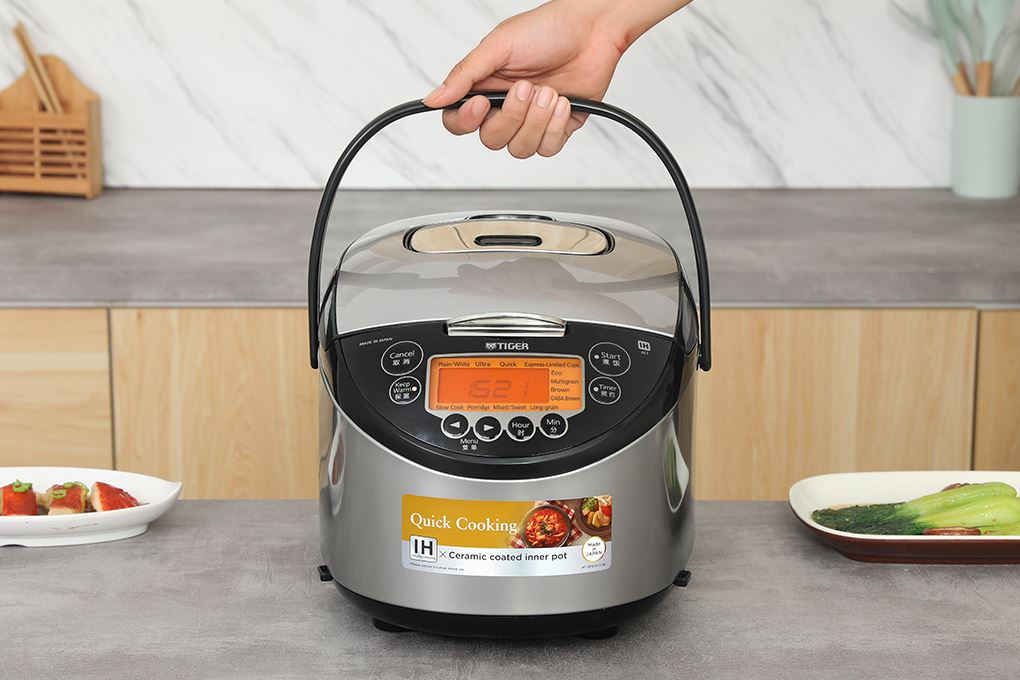 Nồi cơm cao tần Tiger 1.8 lít JKT-F18W Màu Đen - Xám