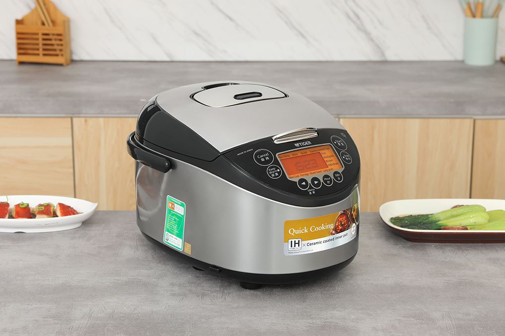 Nồi cơm cao tần Tiger 1.8 lít JKT-F18W Màu Đen - Xám