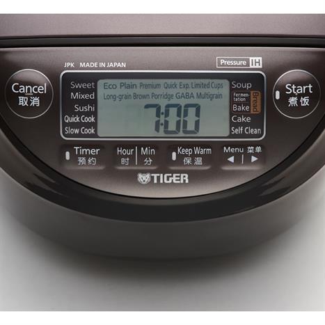 Nồi cơm áp suất cao tần Tiger 1.8 lít JPK-W18W Màu Đen - nâu