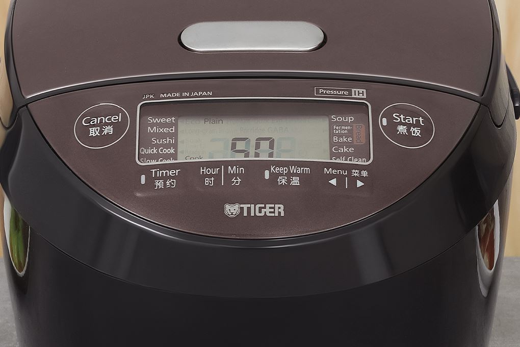 Nồi cơm áp suất cao tần Tiger 1.8 lít JPK-W18W Màu Đen - nâu