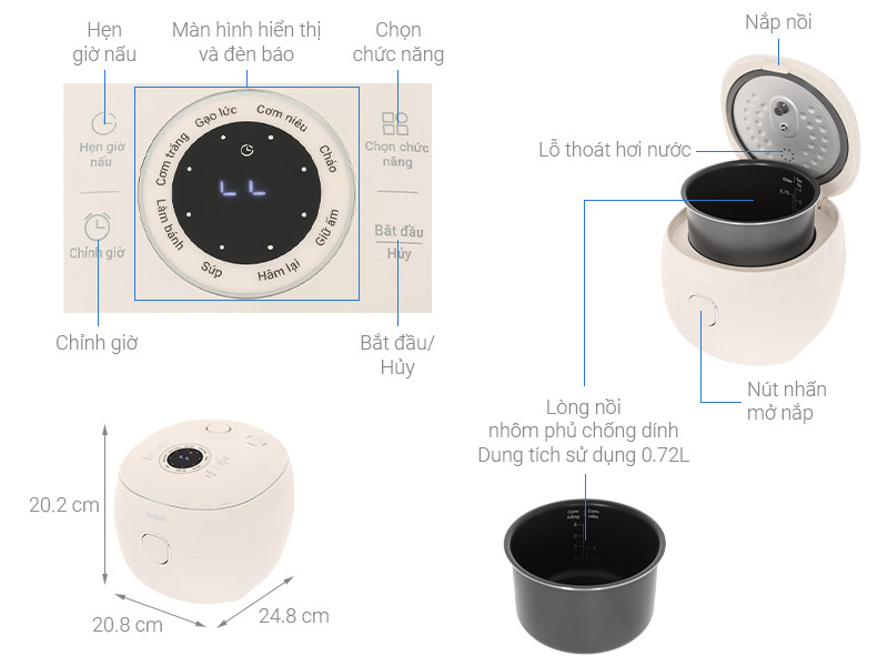 Nồi cơm điện tử Tefal 0.72 lít RK535AY0