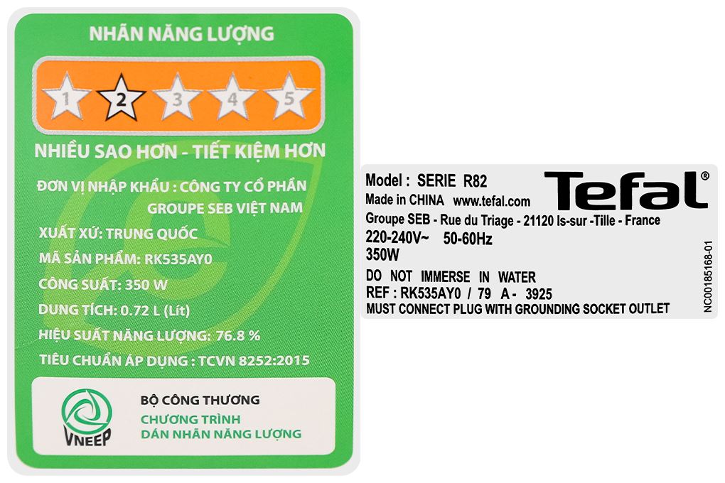 Nồi cơm điện tử Tefal 0.72 lít RK535AY0 Màu Màu be