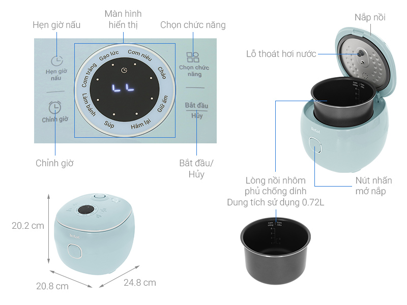 Nồi cơm điện tử Tefal 0.72 lít RK5354Y0