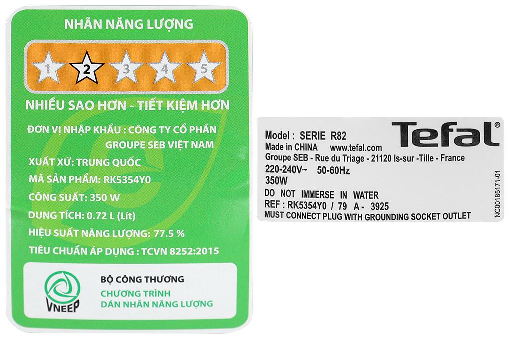 Nồi cơm điện tử Tefal 0.72 lít RK5354Y0 Màu Xanh