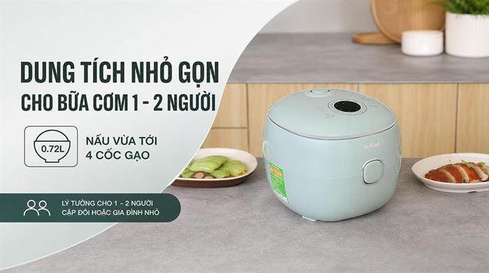 Nồi cơm điện tử Tefal 0.72 lít RK5354Y0 Màu Xanh