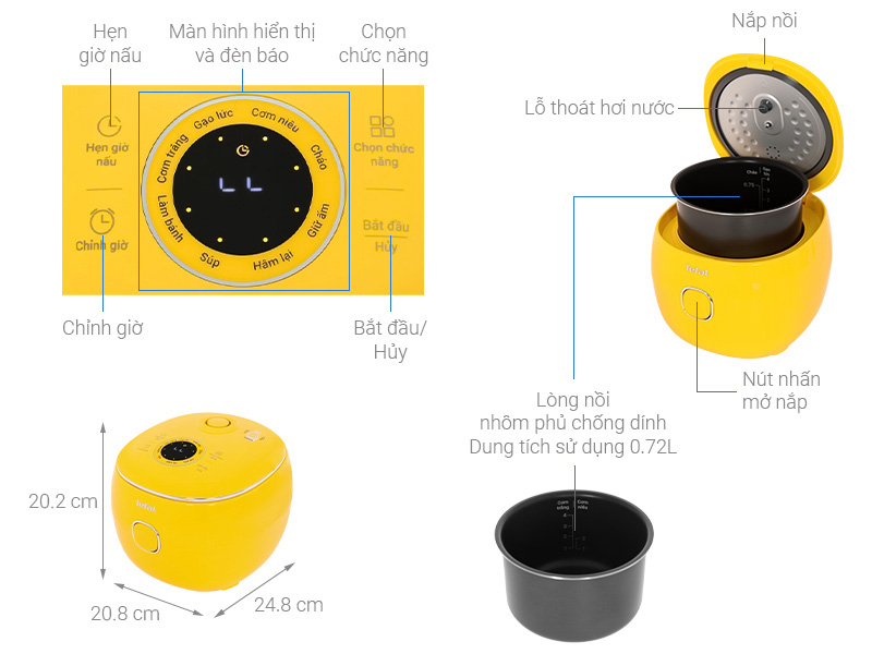 Nồi cơm điện tử Tefal 0.72 lít RK5352Y0