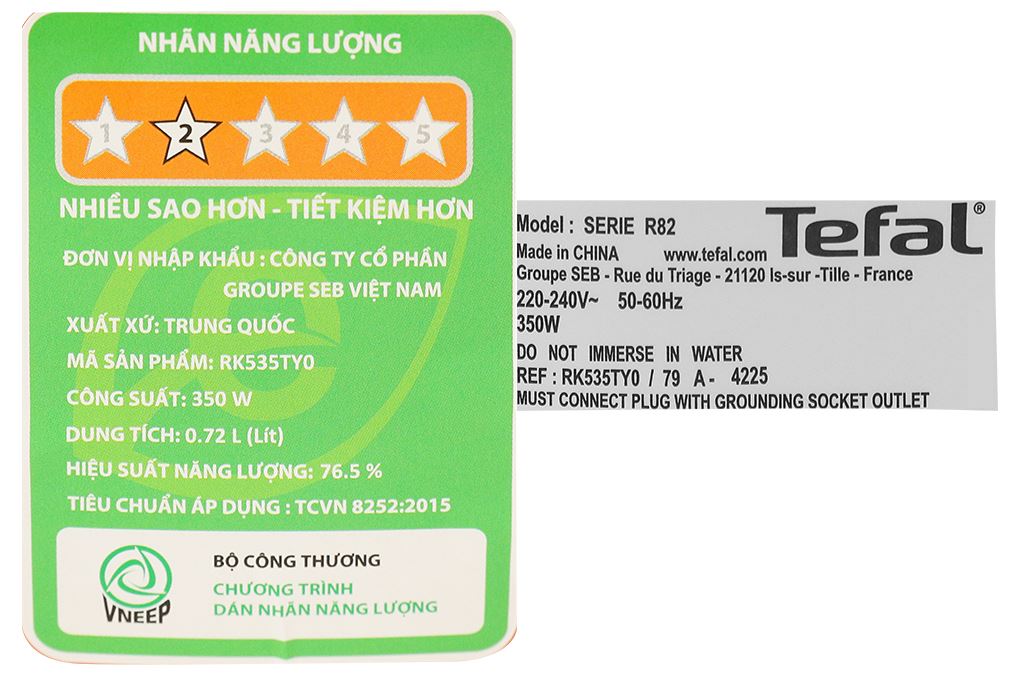 Nồi cơm điện tử Tefal 0.72 lít RK535TY0 Màu Cam đất