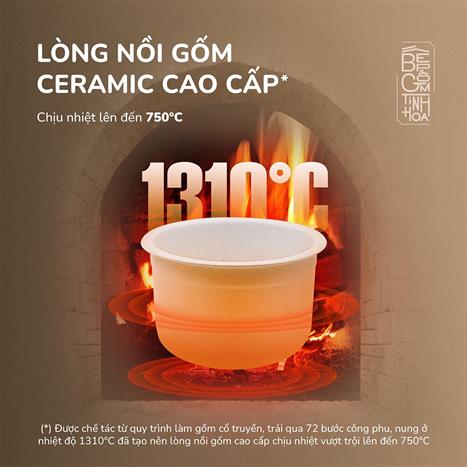 Nồi cơm điện tử Unie 1.8 lít URC818P Màu Màu be