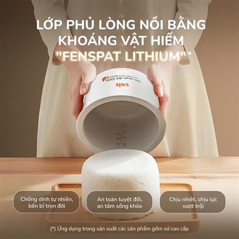 Nồi cơm điện tử Unie 1.8 lít URC818P Màu Màu be