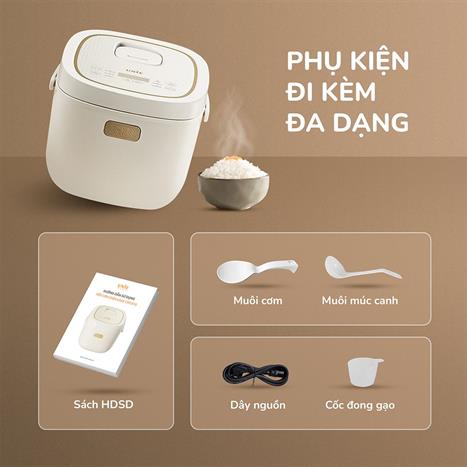 Nồi cơm điện tử Unie 1.8 lít URC818P Màu Màu be