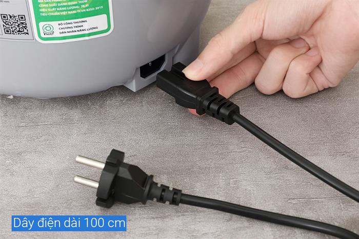 Nồi cơm điện tử Sunhouse 1.8 lít SHD8912 Màu Xám