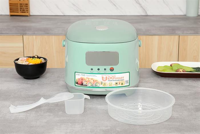 Nồi cơm điện tử Livotec 1.8 lít LRC-E8118M Màu Xanh mint