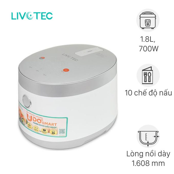 Nồi cơm điện tử Livotec 1.8 lít LRC-E8218W