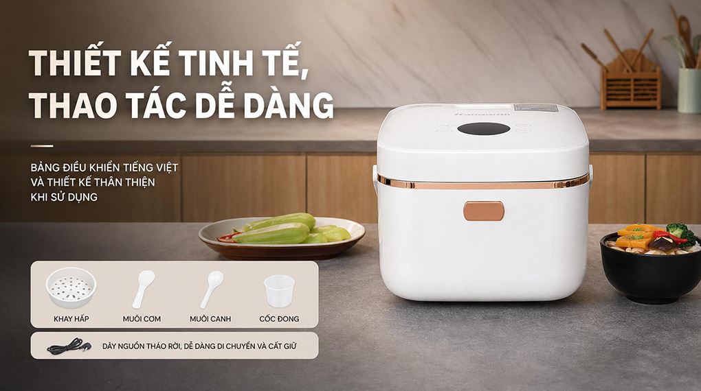 Nồi cơm cao tần Kangaroo 1.5 lít KGRC15IH3G Màu Trắng