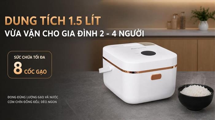 Nồi cơm cao tần Kangaroo 1.5 lít KGRC15IH3G Màu Trắng