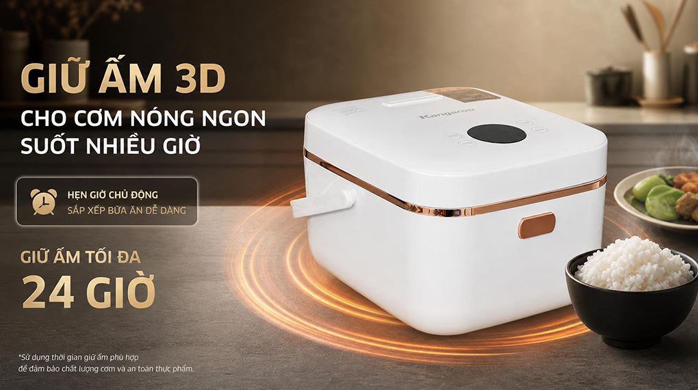 Nồi cơm cao tần Kangaroo 1.5 lít KGRC15IH3G Màu Trắng