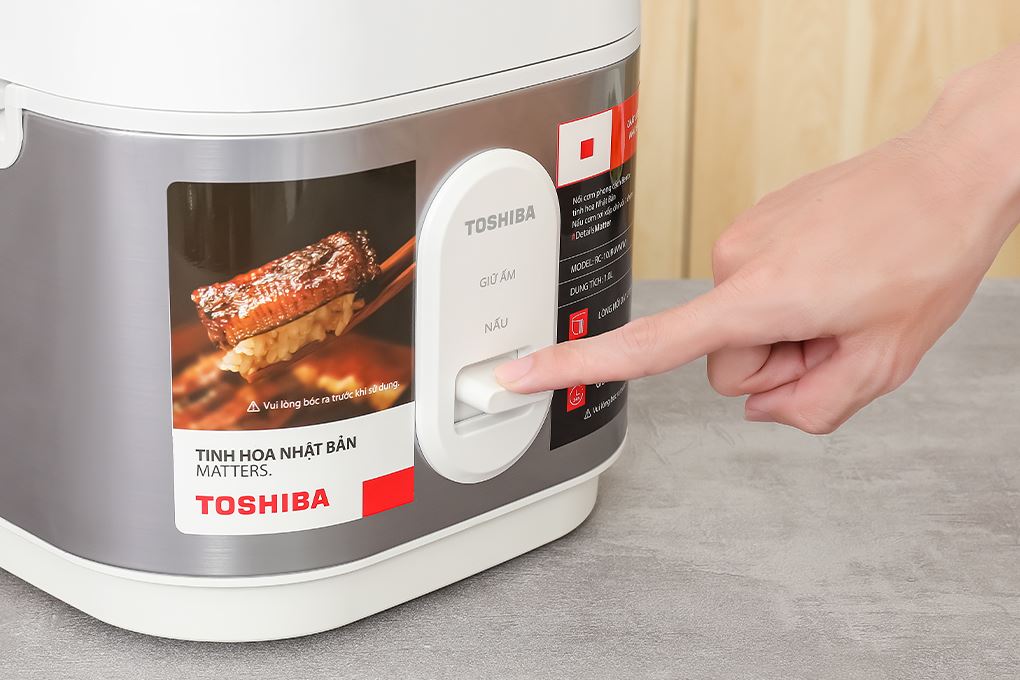 Nồi cơm nắp gài Toshiba 1 lít RC-10JRUVN(W) Màu Trắng