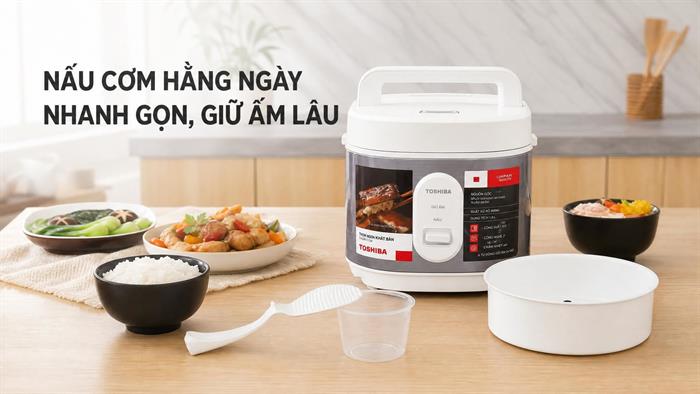 Nồi cơm nắp gài Toshiba 1 lít RC-10JRUVN(W) Màu Trắng