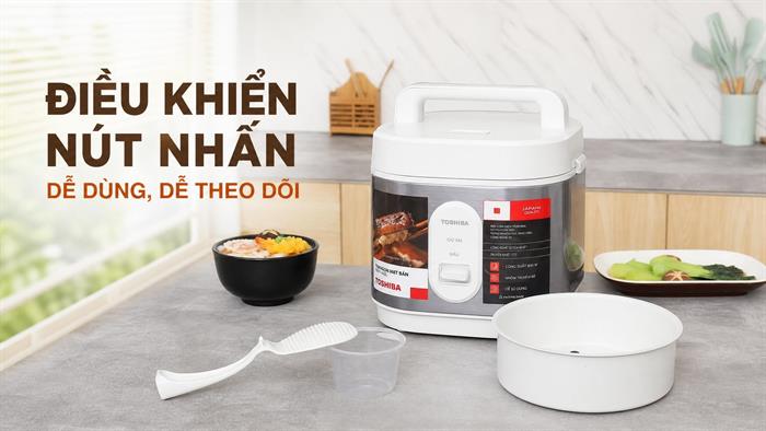 Nồi cơm nắp gài Toshiba 1 lít RC-10JRUVN(W) Màu Trắng