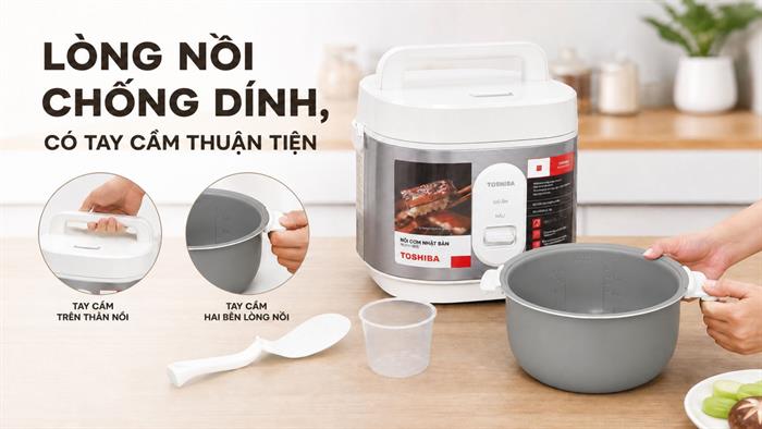 Nồi cơm nắp gài Toshiba 1 lít RC-10JRUVN(W) Màu Trắng