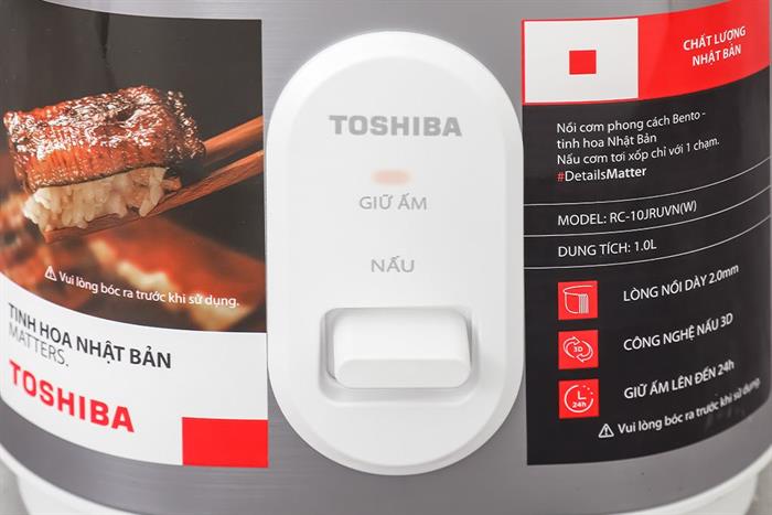 Nồi cơm nắp gài Toshiba 1 lít RC-10JRUVN(W) Màu Trắng