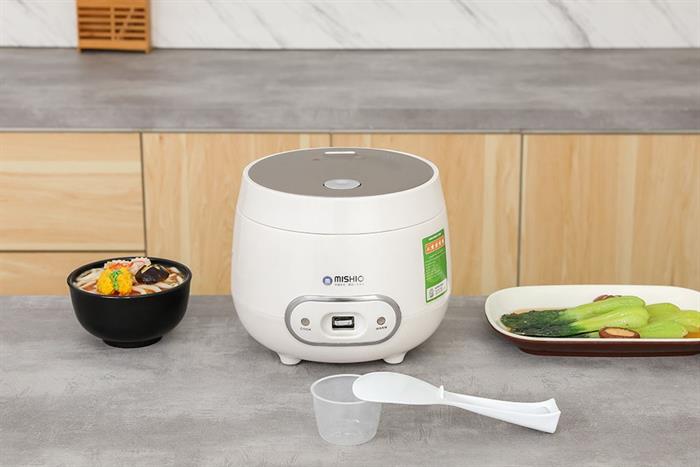 Nồi cơm nắp gài Mishio 0.8 lít MK-233 - Kem Màu Kem