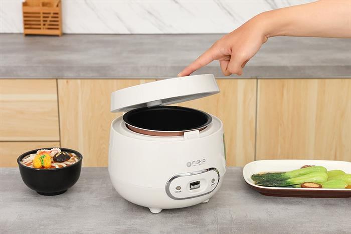 Nồi cơm nắp gài Mishio 0.8 lít MK-233 - Kem Màu Kem