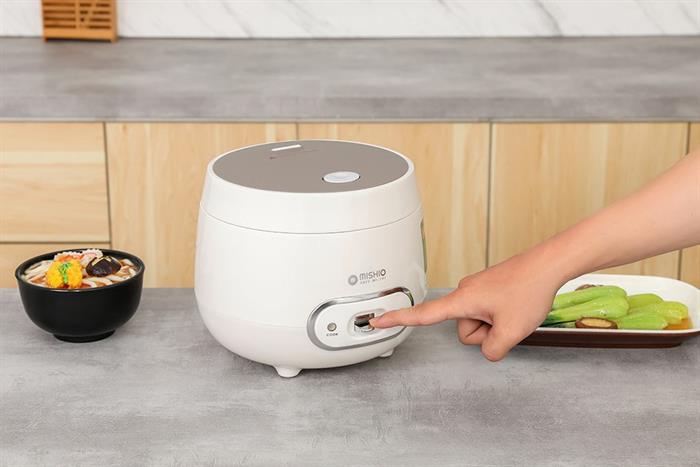 Nồi cơm nắp gài Mishio 0.8 lít MK-233 - Kem Màu Kem