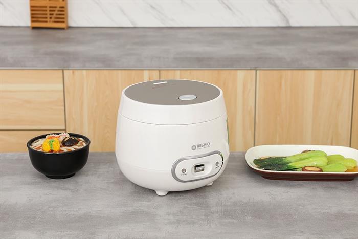 Nồi cơm nắp gài Mishio 0.8 lít MK-233 - Kem Màu Kem