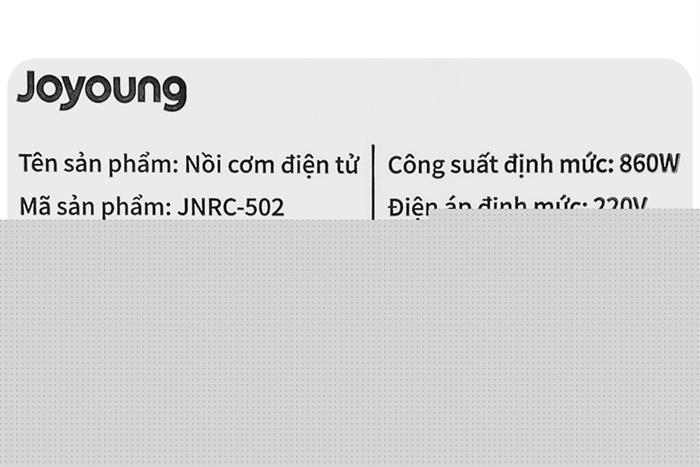 Nồi cơm điện tử Joyoung 1.8 lít JNRC-502 Màu Bạc