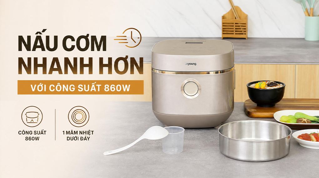 Nồi cơm điện tử Joyoung 1.8 lít JNRC-502 Màu Bạc
