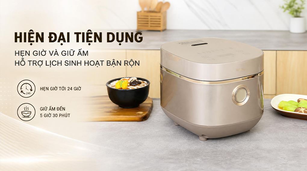 Nồi cơm điện tử Joyoung 1.8 lít JNRC-502 Màu Bạc