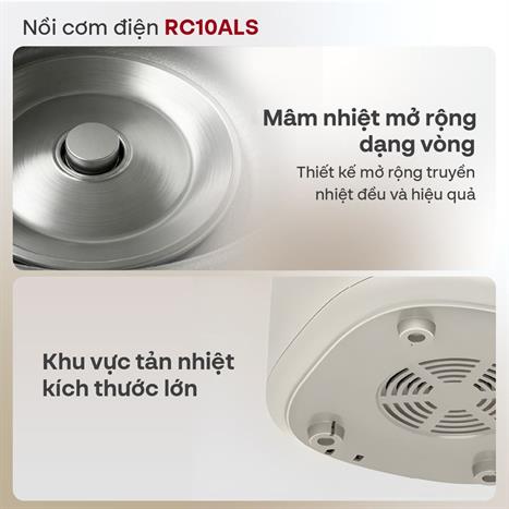 Nồi cơm điện tử FUJIHOME 1 lít RC10ALS Màu Trắng - Hồng