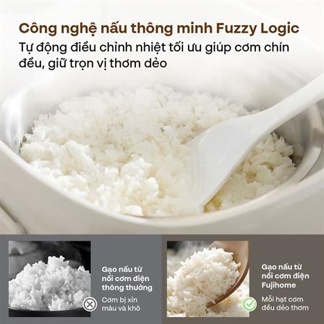 Nồi cơm điện tử FUJIHOME 1 lít RC10ALS Màu Trắng - Hồng