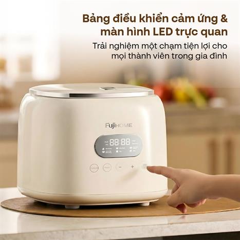 Nồi cơm điện tử FUJIHOME 1 lít RC10ALS Màu Trắng - Hồng