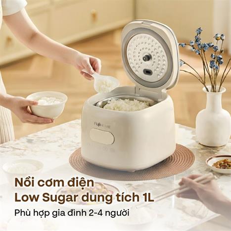 Nồi cơm điện tử FUJIHOME 1 lít RC10ALS Màu Trắng - Hồng