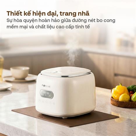 Nồi cơm điện tử FUJIHOME 1 lít RC10ALS Màu Trắng - Hồng